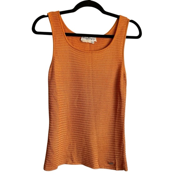 Salvatore Ferragamo Silk Knit Orange Tank Top Made in Italy - Picture 1 of 9